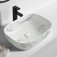 455*325*135mm Rectangle Carrara White Above Counter Ceramic Wash Basin